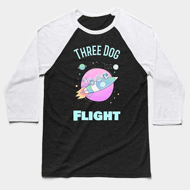 Three Dog Flight Baseball T-Shirt by BamBam